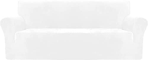 YSLLIOM Sofabezug Stretch Sofahusse Couchbezug Sesselbezug Elastischer Antirutsch Stretchhusse für Sofa (Sofa/3-Sitzer,Weiß)