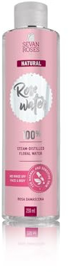 Eau de Rose Bio Visage & Cheveux – 100% Organique – Tonique Naturel Apaisant & Hydratant – Pour Tous Types de Peau – 250ml – Seven Roses