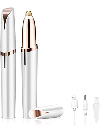 Gesichtshaarentferner für Frauen, Schmerzfreie Haarentfernung Gesichtsepilierer Damen USB Elektrischer Haarentfernung für Körper Gesichtshaare Lippen Kinn (Weiß)