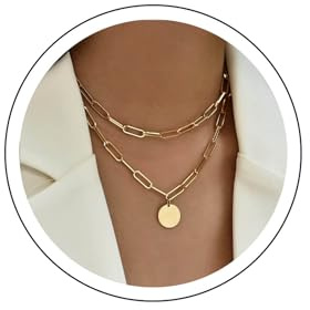 Yienate Punk Collier Choker Multicouche Choker Or Trombone Chaîne Hip-hop Déclaration Pièces Pendentif Collier Rock Paillettes Pendentif Collier Multicouche Charme Bijoux pour Femme