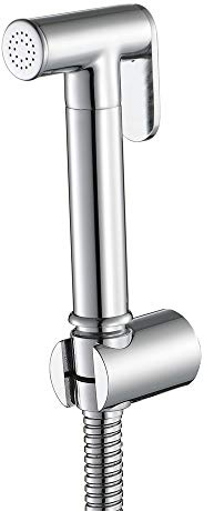 GALSOR Bidet Sprayer with Single Cold Water Brass Portable Cloth Diaper Washer Shower Sprayer Set Wall Mounted Bathroom Shower Bidet Tap for Personal Hygiene, Floor Cleaning,Gold (Color : Chrome)