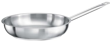 TOMGAST Padella Diametro: 20 cm Altezza: 5 cm | Acciaio inox 18/10 | Spessore pareti da 1 mm a 1,2 mm | Fondo a tre strati in alluminio e acciaio | Induzione