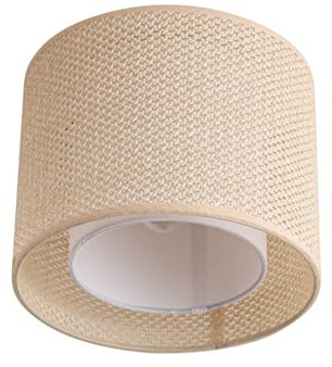 Lindby Deckenleuchte Ø 26 cm, Deckenlampe Textil Kunststoff Rattanlook 1x E27 ohne Leuchtmittel Wohnzimmerlampe Deckenbeleuchtung Schlafzimmerlampe