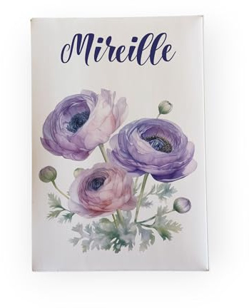 Porte ordonnance motif fleurs pivoines pour ranger ordonnance, carte vitale, carte mutuelle, rangement dossier médical ref C1015 (Blanc)