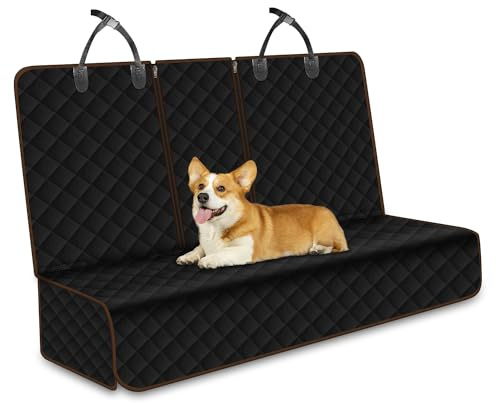 Lydonberg Hund Auto Rücksitzbezug, Wasserdichter Rutschfester Haustier Rücksitzschutz mit Armlehnenöffnung, Isofix-kompatibel, Kratzfest, Universal für Auto, LKW, SUV, Orange