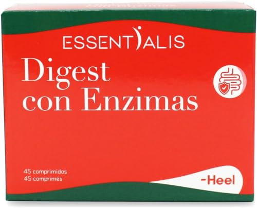 Essentialis Digest con Enzimas – con Hinojo, Jengibre, 5 Enzimas Digestivas y Carbonatos de Calcio y Sodio – Gases, Hinchazón y Digestiones Pesadas – Absorción Nutrientes - 45 comprimidos veganos