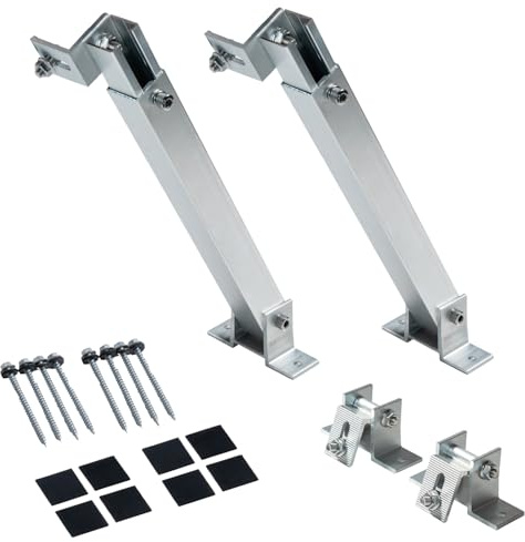 Soporte De Módulo Solar Para Central Eléctrica De Balcón Negro (15-30°) 1 Panel, Elevación Para Panel Solar, Marco De Aluminio Para Sistemas Fotovoltaicos, Resistente a La Intemperie Y Robusto, 0% Iva