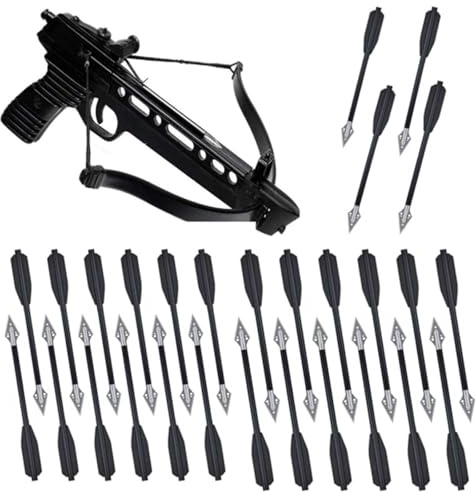 fUfIzU Flechas de ballesta de aluminio de tiro con arco de 6.7 pulgadas con pernos de alto impacto. Flechas cortas para pechos de caza de 50-80 libras para flechas de objetivo de precisión. Flechas de