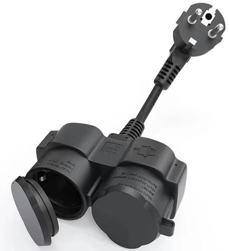 Sertay prise multiprise à 2 voies extérieur double prise extérieure pour cuisine, chambre, salon, jardin et cour