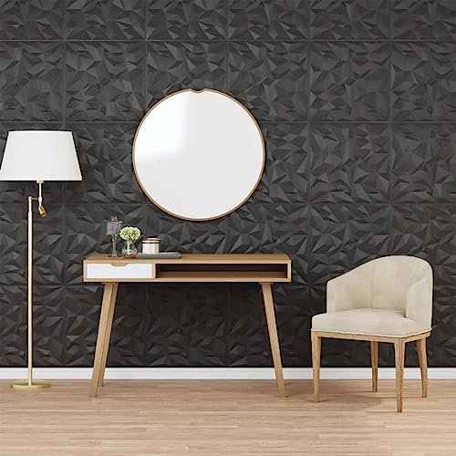 Baumaterialien, WandverkleidungWandpaneele 48 tlg schwarz 50x50cm XPS 12m² Amethyst