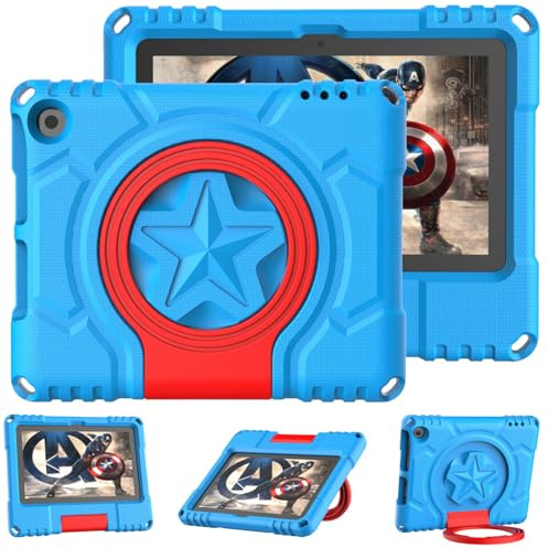 Mansiruyi Fire 7 Tablet Case for Kids(Only All-New 12th Generation, 2022 Release), Not for Nokia TCL iPad 7, Light Weight Shockproof Kid-Proof Case with Handle Stand for Fire 7 Kids Tablet -Blue