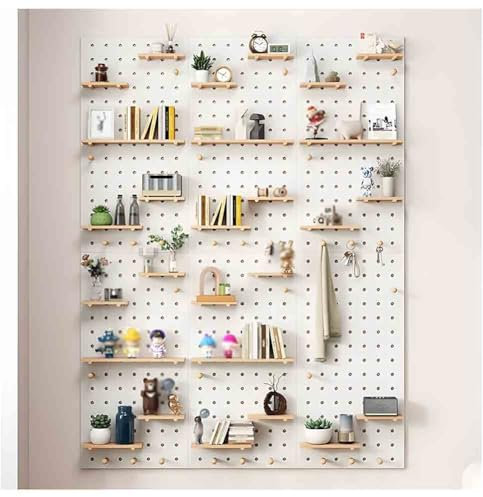 Kit d'organisation murale combinée, panneau mural perforé pour l'organisation de l'atelier, panneau perforé en bois, kits de panneaux perforés pour montage mural pour le bureau à domicile (b