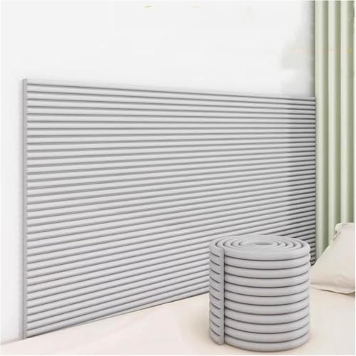 EOLTMESS Wall Cushion Padded Panels for Walls, Self-Adhesive Padded Wall Panels, Anti Collision Wall Padding Kids, 20x200cm Padded Wall Panels for Bedroom/Living Room(Gray)