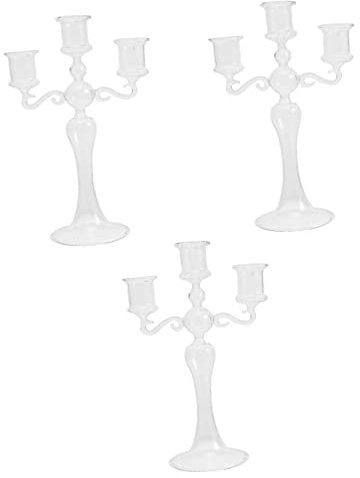 Alipis 3stücke Klare Glas-kerzenhalter Für Romantische Tischdekoration Eleganter Mehrköpfiger Kerzenständer Für Stumpenkerzen Für Hochzeiten Valentinstag Und Festliche Anlässe