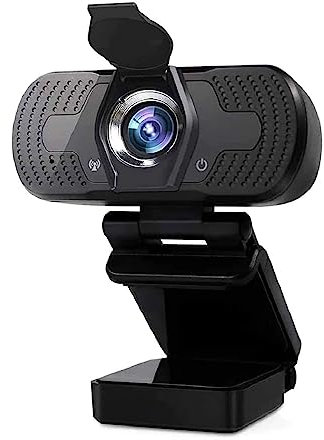 AIRYSSFU Cámara Web, Cámara Web 1080P Full HD Cámara Web con micrófono Cámara Web 1080p for PC Computadora portátil Escritorio USB Camara Web(W8 with Cover)
