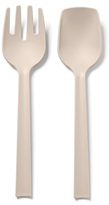 Blim Plus - Posate Paestum Insalata Moka Grey - Set 2 Pezzi Polipropilene Leggere Lavabili - Made in Italy