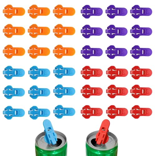 SGYKJ Abrelatas de bebidas de 36 piezas, abrelatas, cierre de latas de bebidas, abrelatas manual y protección de bebidas, abridor de pestañas, protección de bebidas para cerveza, bebidas