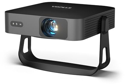 Mini Beamer【Autofokus/Trapezkorrektur】 Projektor 1080P Full HD 28000L WiFi6 Bluetooth 4K Unterstützt, VOPLLS Beamer Klein Heimkino 360° Drehbar Projector für Handy