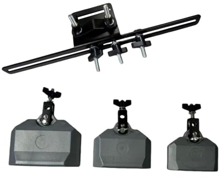 Amagogo Block Set 4, 5 und 6 Kuhglocke mit Halterung, lateinamerikanisches Perkussionsinstrument für den Unterricht, Grau