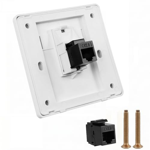 Netzwerkdose 1 Port mit RJ45 Keystone Modul Unterputz Aufputz LAN Dose für Cat7 Cat6a Cat6 Kabel 10 Gbit/s RJ45 Dose Buchse Einbaubuchse Plug-and-Play für Heim Büronetzwerk Netzwerk Universal
