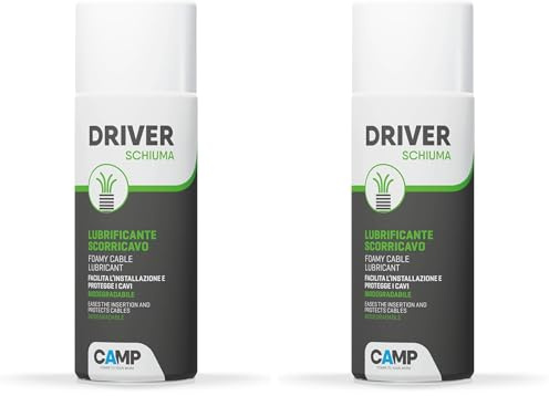 Camp DRIVER ESPUMA LUBRICANTE DESLIZANTE PARA SONDAS Y CABLES ELÉCTRICOS, Reduce la fricción y favorece el deslizamiento (Paquete de 2)