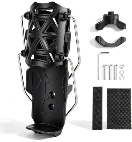 ZAWELIYO Universal Bike Motorcycle Cup Holder Water Bottle Holder Adaptive | Drink Mount Handlebar for Bicycle Scooter ATV Stroller Easy Install Black