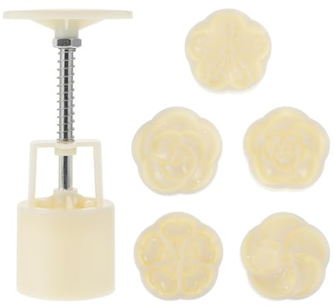 PartyKindom Stampo per Mooncake Facile da Pulire e Sformare in Plastico Beige 50g per Set 1 Pezzo per Pasticceria Fai da Te e Bakery Casalinga