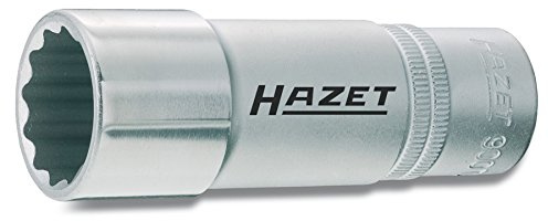 HAZET Steckschlüsseleinsatz 900TZ-27, 1/2 Zoll (12,5 mm) Vierkant, SW 27 mm | 1/2 Zoll (12,5 mm) Vierkant hohl, Antrieb 1/2 Zoll (12,5 mm) Vierkant hohl, Abtrieb Außen-Tractionsprofil Doppelsechskant