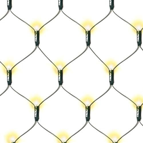 Nexos Trading Lichternetz Solar 105 LED warm weiß Pavillon Beleuchtung mit Blinkfunktion 2,1 x 1,15 m grünes Kabel Gartenbeleuchtung Solarlichterkette Außenlichterkette