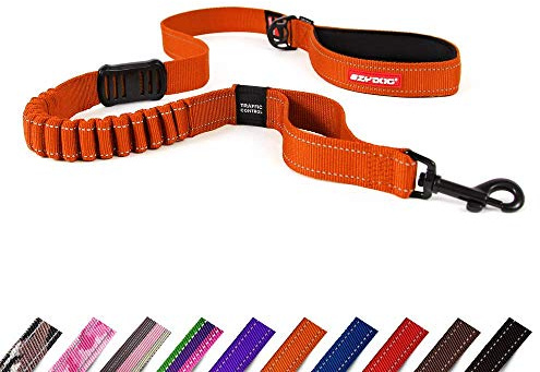 EZYDOG Zero Shock Dog Lead | Zero Shock Technology, Shock-Absorbing, Leads For Small,Medium, Large Dogs, Soft Padded Handle, Traffic Control, 1.2m (Orange)