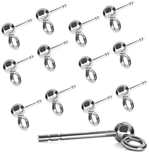 DIY925 My-Bead 5 Paar Ohrstecker 925 Sterling Silber mit 3mm Kugel Ohrschmuck Rohling für die Schmuckherstellung DIY