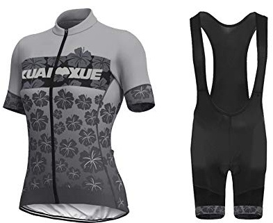 UGLY FROG Radtrikot Damen Kurzarm Fahrradbekleidung Set Outdoor Sports Radfahren Jersey + Radfahren Latzhose Strap Shorts im Sommer