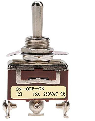 SPDT Interrupteur à Bascule 3 Positions 3 Broches 250 VAC 15 A ON-OFF-ON 12 mm