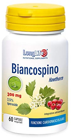 Long Life - Biancospino 300 mg - 60 capsule vegetali | Protezione cardiovascolare, rilassamento, pressione arteriosa