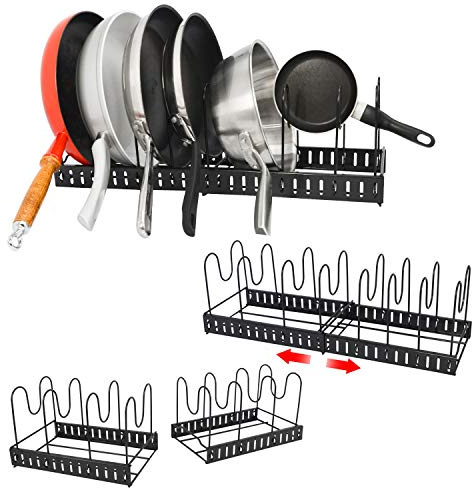 EYEPOWER Teleskop Pfannen Organizer - 30-57cm Topfdeckel Aufbewahrung - XL Topf Regal für Schublade