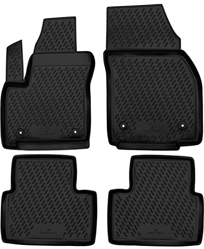 WALSER XTR Gummi Fussmatten Auto für Opel Meriva B (S10) 2010-2017, 100% passgenaue Auto Fußmatten, robuste Universal Fußmatte Auto, Gummimatten Auto, Auto Fussmatten Gummi