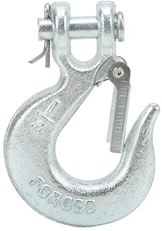 Yctze 1/4in Clevis Hook Clevis Grab Hook Tow Chain Hooks Swivel Lifting Hook Clevis Slip Hook with Safety Latch 7800lbs Load G70 Forged Steel Hook for Trailer Truck Towing Vehicle Chains