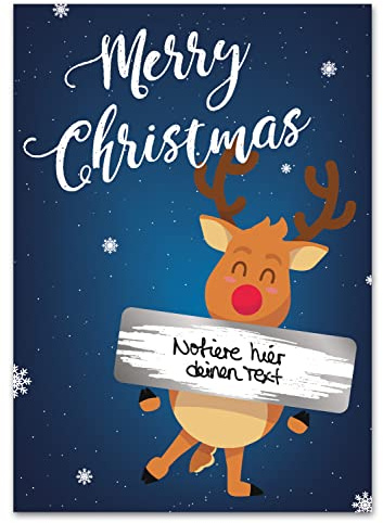Joli Coon 25 Weihnachtskarten Set für den Weihnachtsbaum - Weihnachtskarte mit Überraschungsfunktion