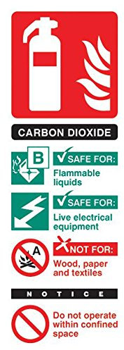 Señal, identificación de extintor de CO2, SAV, señales de protección personal, seguridad del sitio, paquete de 1 pieza - 21217S