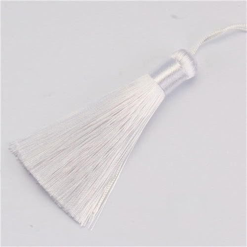2 pz/lotto 8 cm di Seta Della Nappa Frangia Tenda Spazzola FAI DA TE Nappa Frangia Trim per Tende Gioielli FAI DA TE Matrimonio Complementi Arredo Casa Accessor, bianco 2 pz