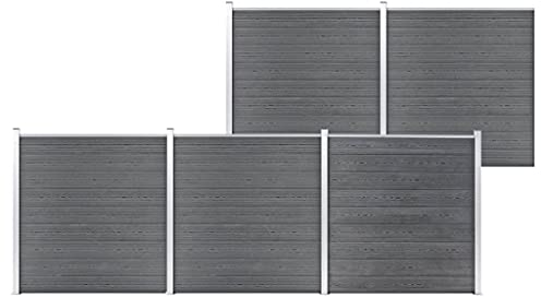 INLIFE Gartenzaun WPC 872x186 cm Grau,131.8kg,3053228