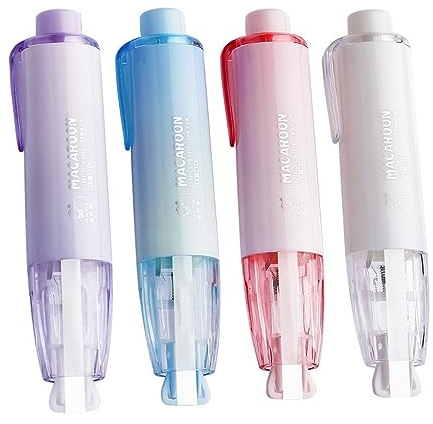 AOOPOO 4PCS Korrekturbänder, 6m x 5mm nachfüllbares, einziehbares Korrekturband, leicht zu korrigierender Korrekturband-Roller für Haus und Büro