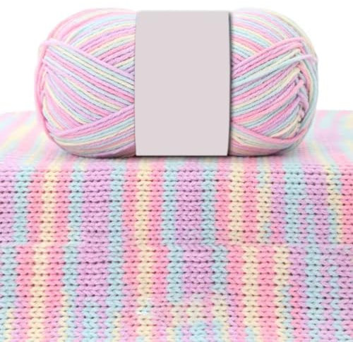 Whakano 1 Stück Farbverlauf Acrylgarn zum Stricken,Makramee Garn ca.160m/Stück,Handstrickgarn,Makramee Baumwollgarn für DIY Handwerk Nähen,Häkelgarn Zum Stricken & Häkeln,Bunt