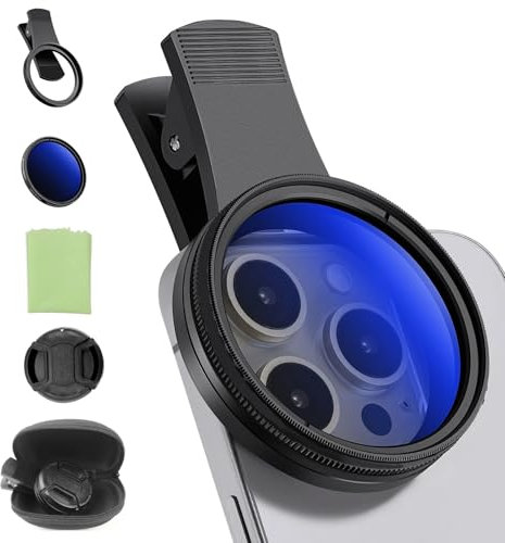 52 mm CPL Filter, Universell Handykamera CPL Filter Objektivset, Polarisationsfilter für Handykamera mit Gewinde Clip, Clip-On Polfilter Kompatibel mit iPhone, Samsung, Android Smartphones