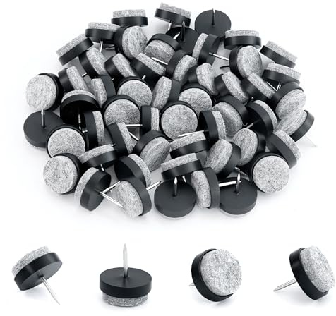 55 Stück Rund Filzgleiter für Stühle,22mm Durchmesser Schwarz Möbelgleiter Nagel,Filzgleiter Schrauben,Bodenschutz, Parkettschoner für Holz, Laminat, Fliesen
