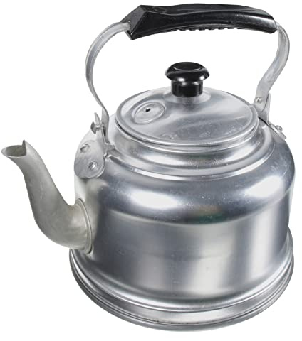 VALICLUD Großer Aluminium Wasserkocher Mit Ergonomischem Griff Praktischer Dickwandiger Teekessel Für Induktionsherde Camping Und Zuhause Pfeifende Funktion Schnelles Erhitzen