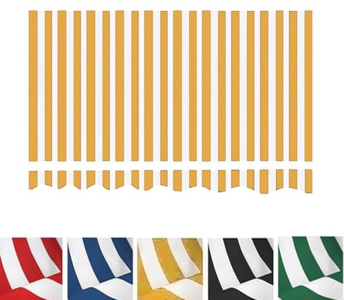 MACAGGTNTU 150cm 200cm 250cm Strisce Tessuto per Tende da Sole Ricambio per Tenda da Sole Retrattile Manuale, Telo di Ricambio per Tenda da Sole con Mantovana(Yellow,10x6.5ft/300x200cm)