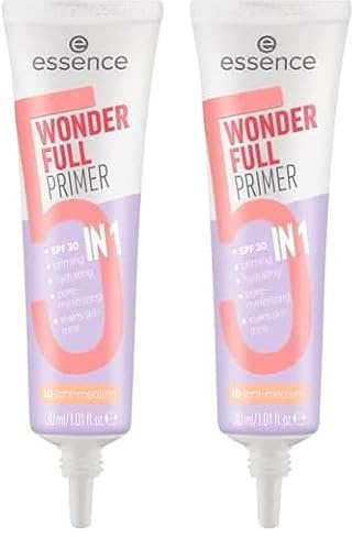 Essence Cosmetics Wonder Full Primer Viso 5 in 1, Idratante, Opacizzante, Curativo, Opaca, 30 ml (Confezione da 2)