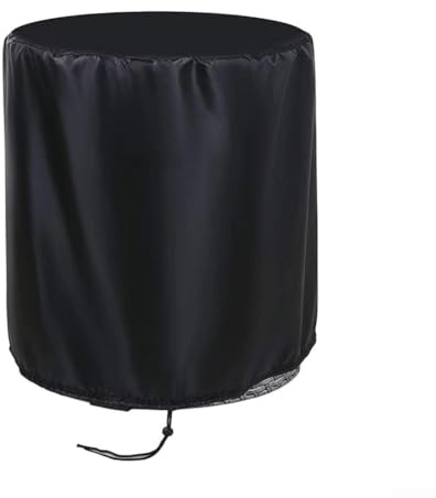 ZWEquipint Cubierta de mesa auxiliar de patio al aire libre, protector redondo impermeable para muebles, con bolsa de almacenamiento para refrigerador, bar, cerveza, 21 x 23 pulgadas, negro (negro)