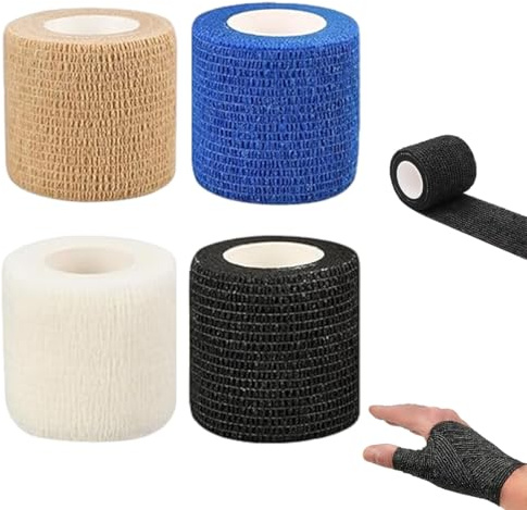 GNALIA 4 Rotoli Kinesiology Tape Bende Elastiche Autoadesive Bendaggio Coesivo Benda Coesiva Nastro Salvapelle Sportivo Per Il Supporto Articolare E Il Fissaggio Della Medicazione(4 Colori)